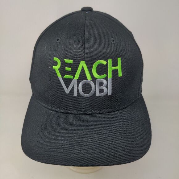 Flexfit Men's Reach Mobi Fitted Hat Black Size S-M Embroidered Logo - Picture 2 of 7
